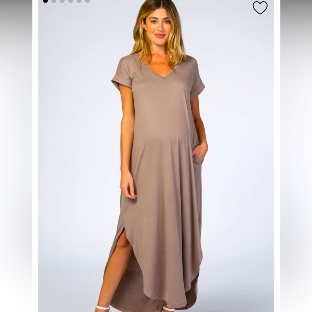 Tan maternity dress